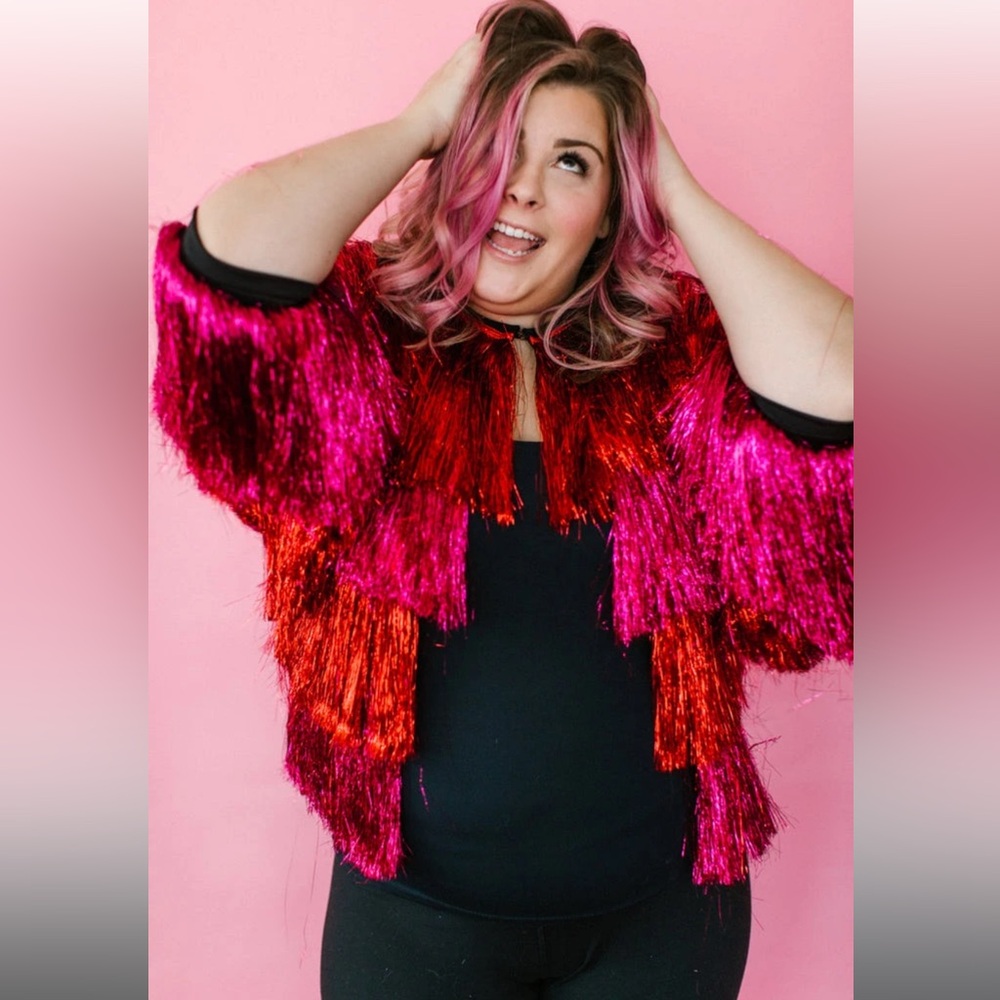 Fringe&Co Pink and Red Tinsel Jacket